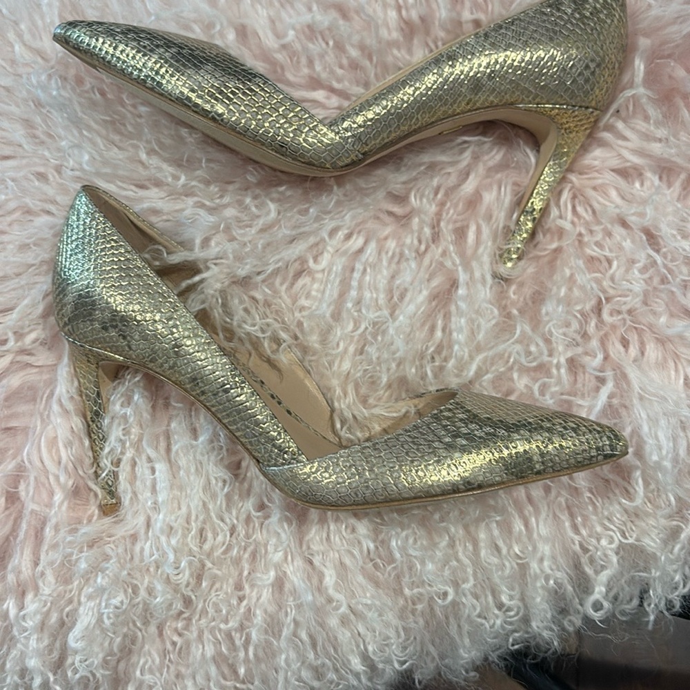 Diane Von Furstenberg Metallic Gold Heels